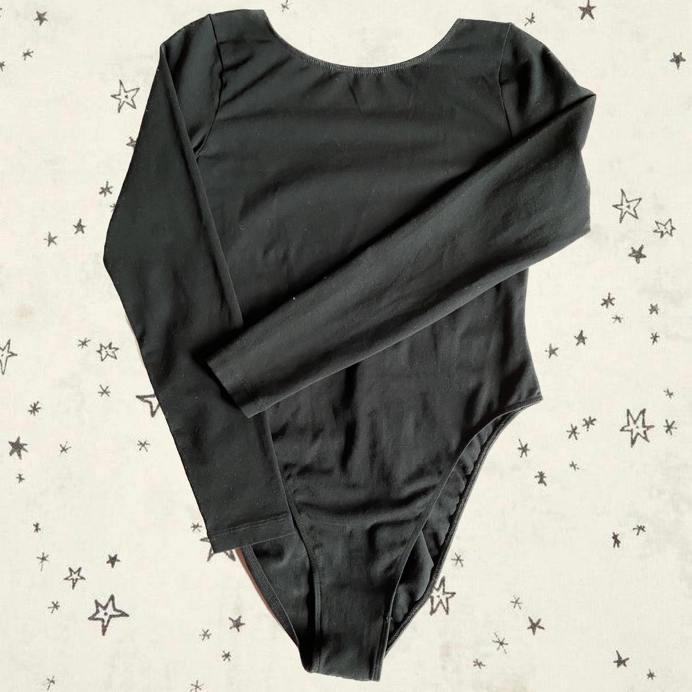 Los Angeles Apparel black scoop-back bodysuit 🎵